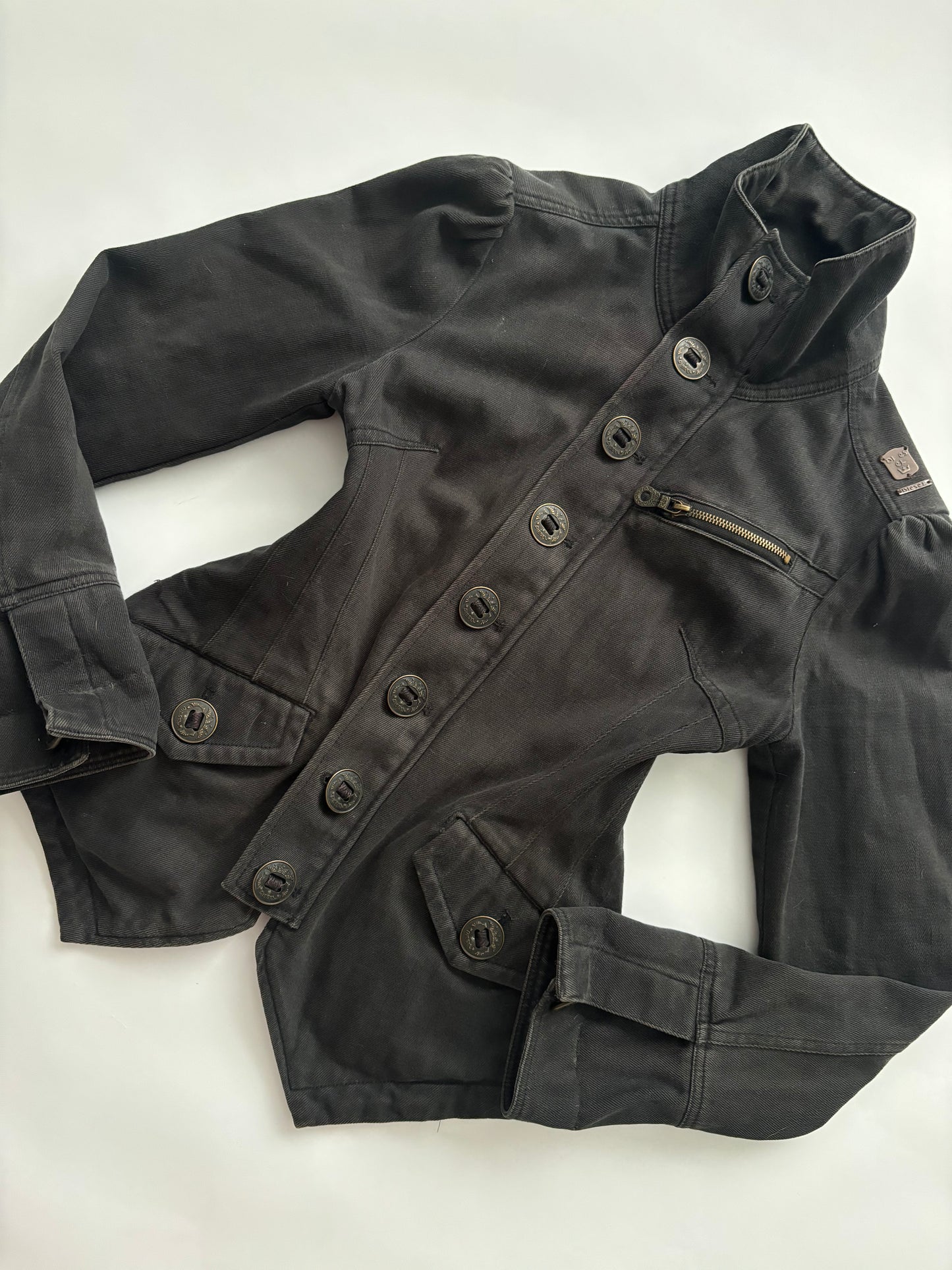 Black diesel metal button jacket
