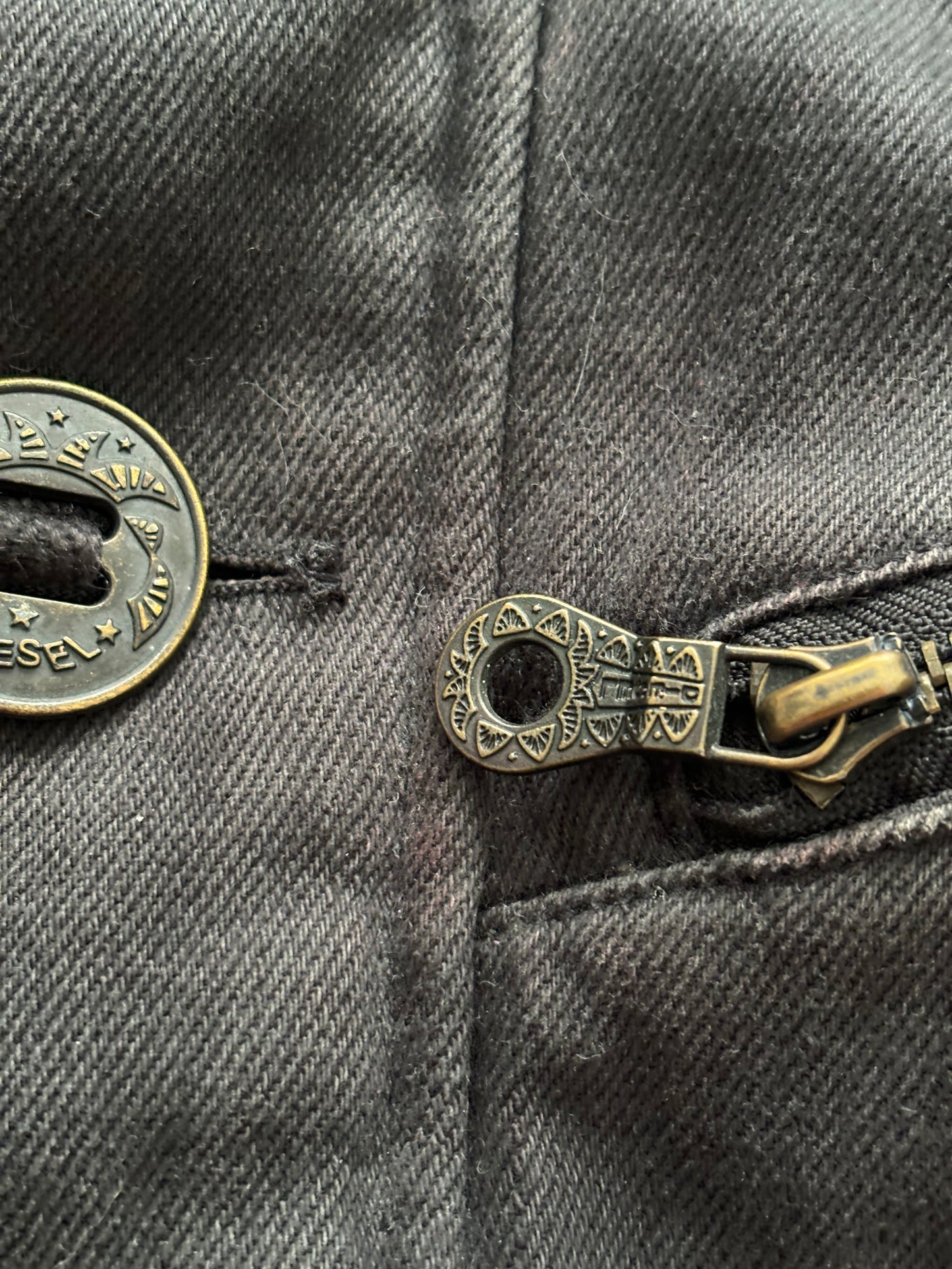 Black diesel metal button jacket