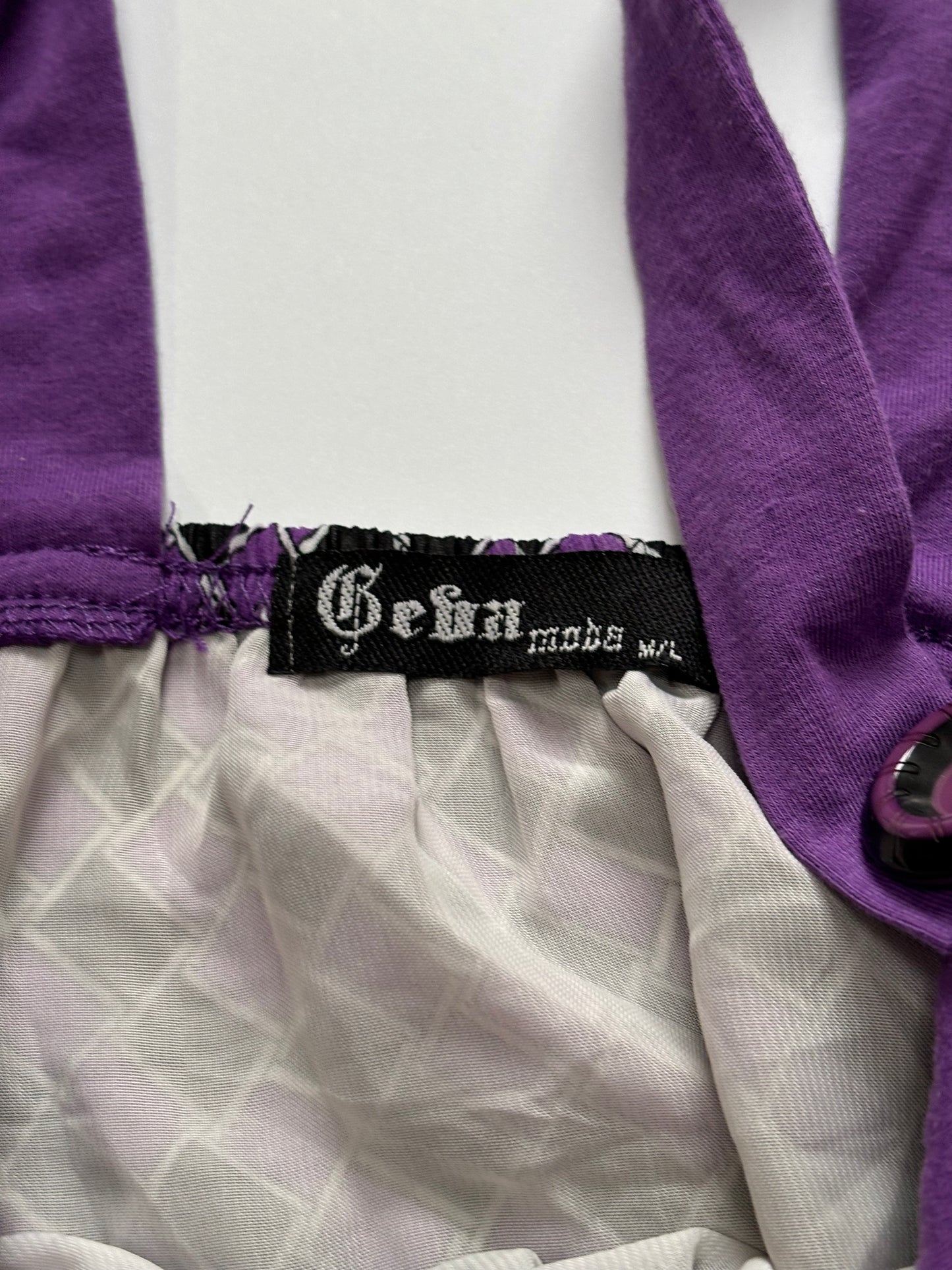 purple button bow cami