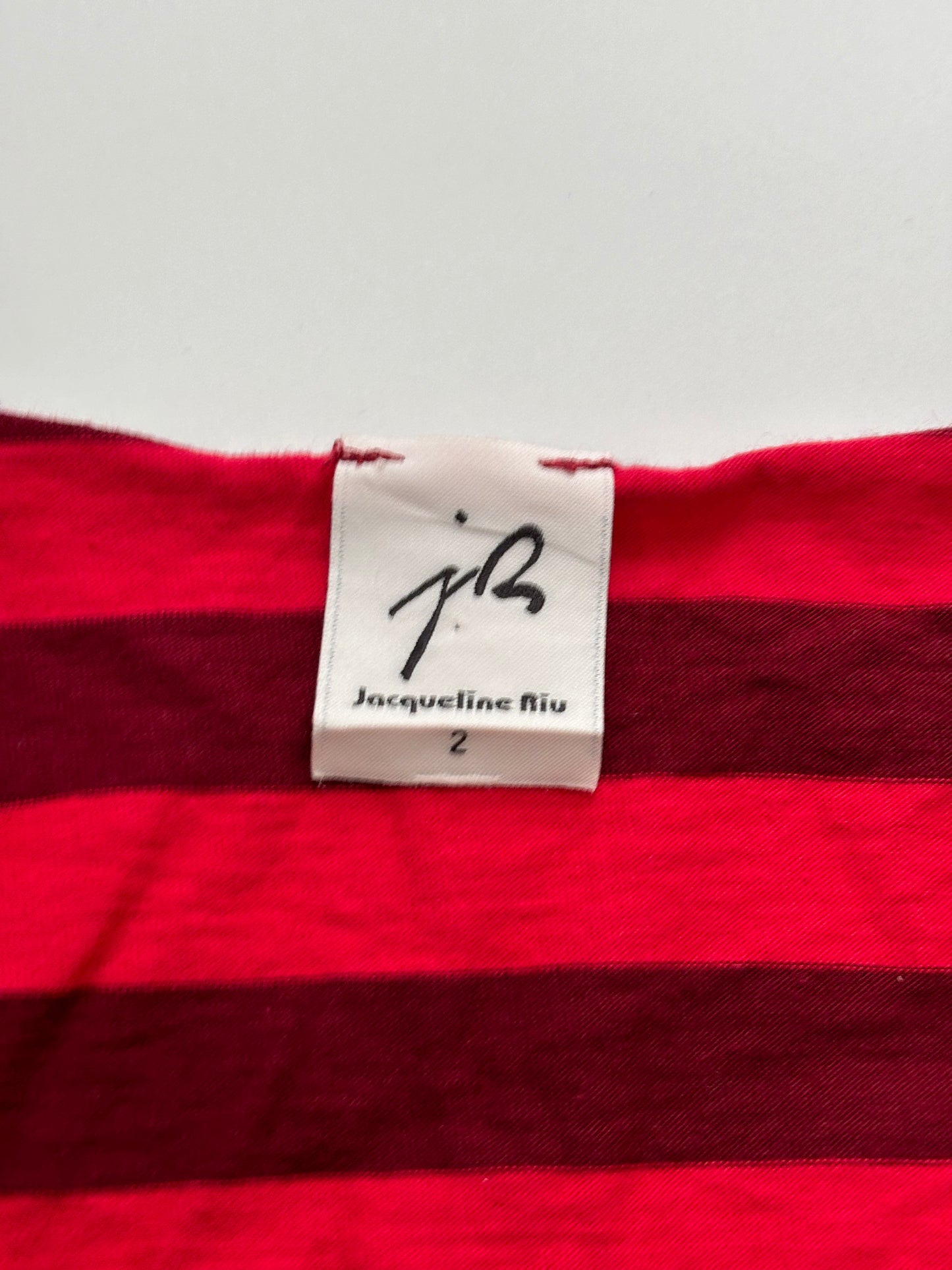 stripe long save red top
