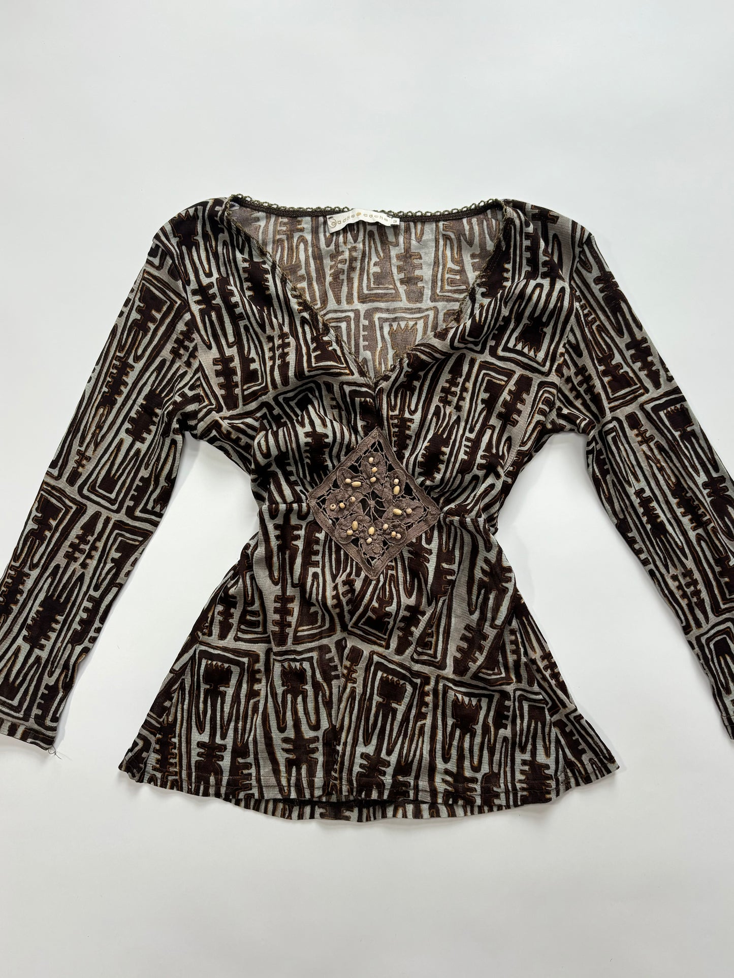 long sleeve beaded top