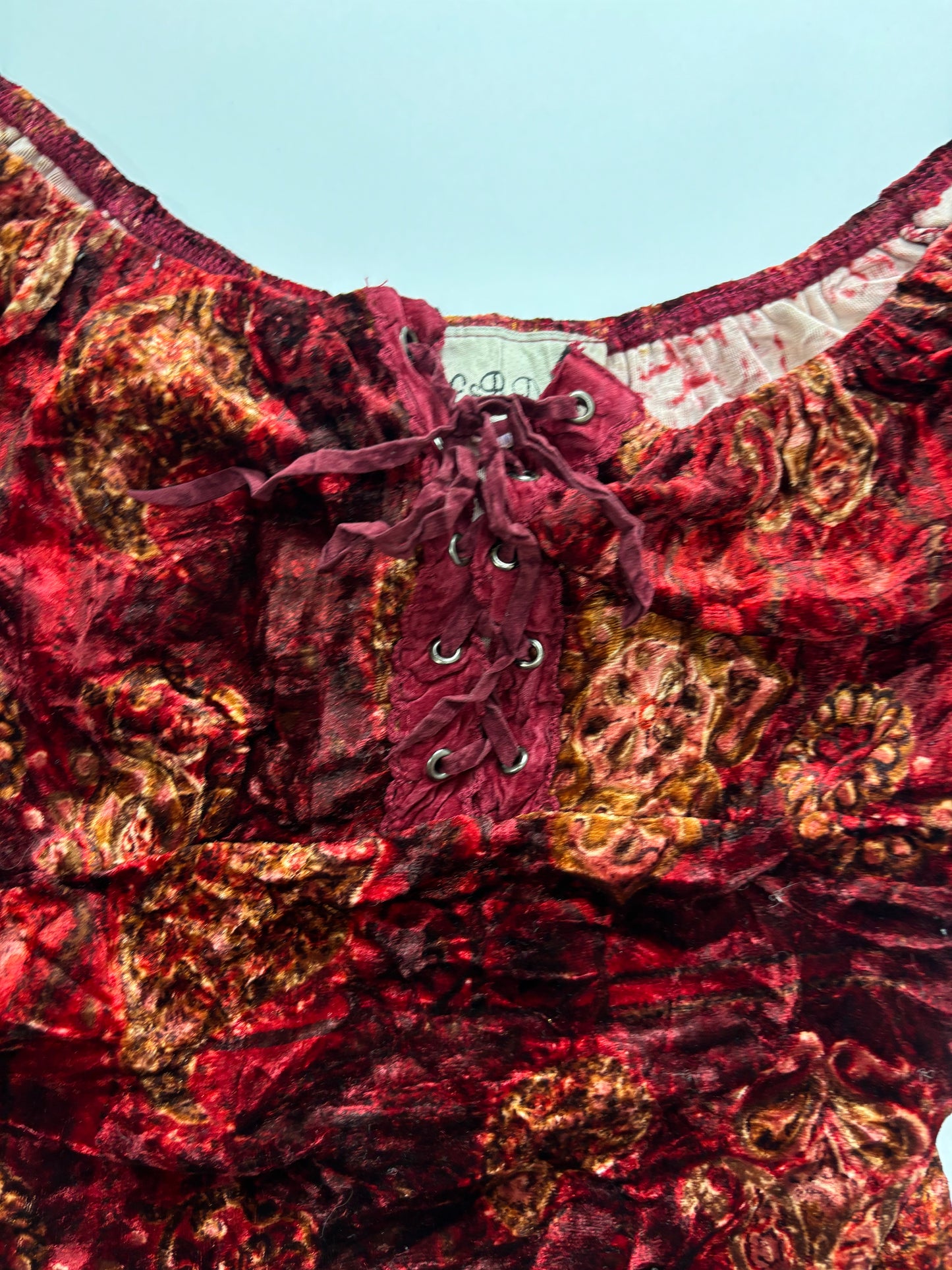 American red velvet long sleeve top