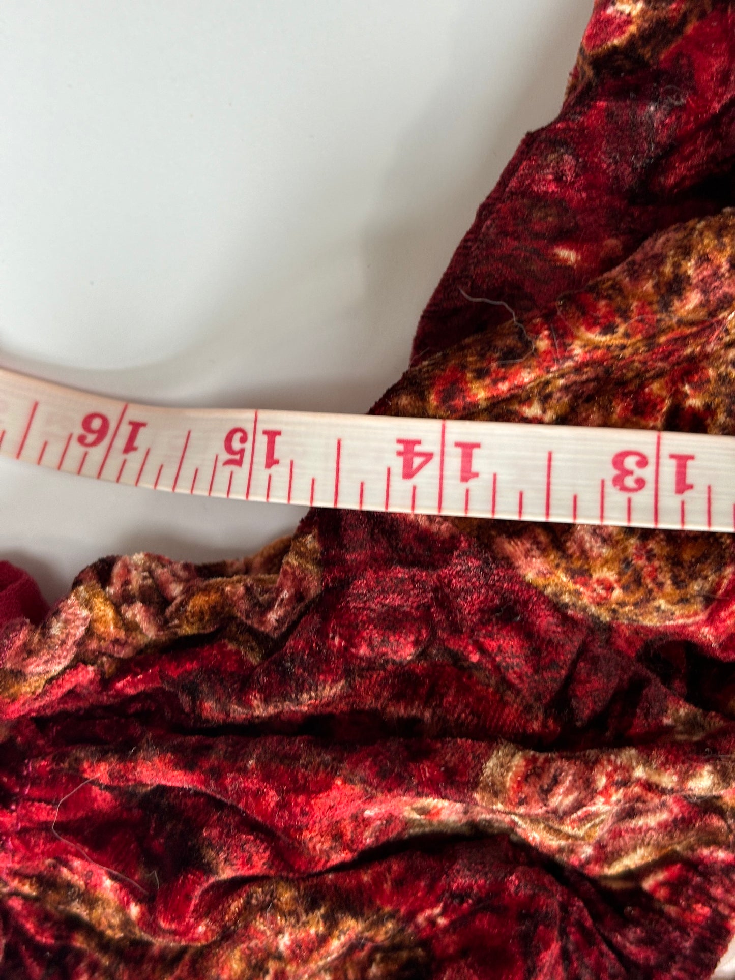 American red velvet long sleeve top