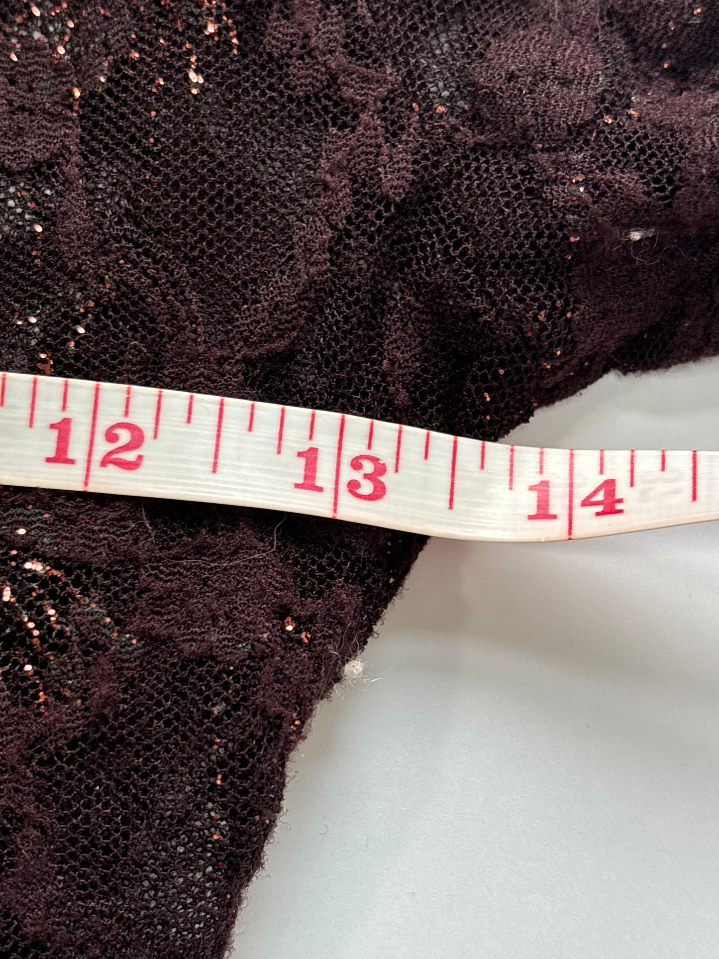 brown wrap sparkly lace cardigan