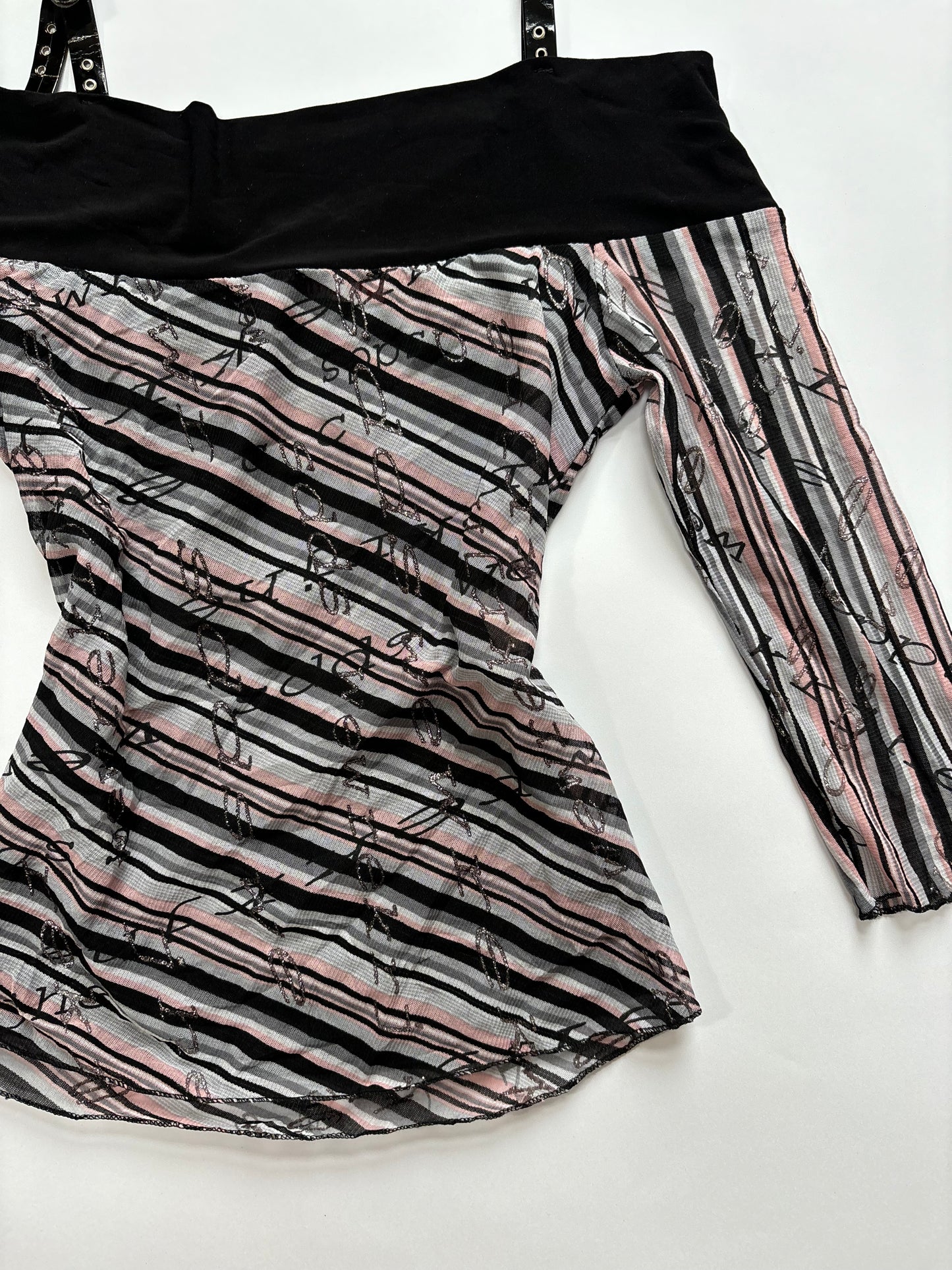 buckle off the shoulder striped top