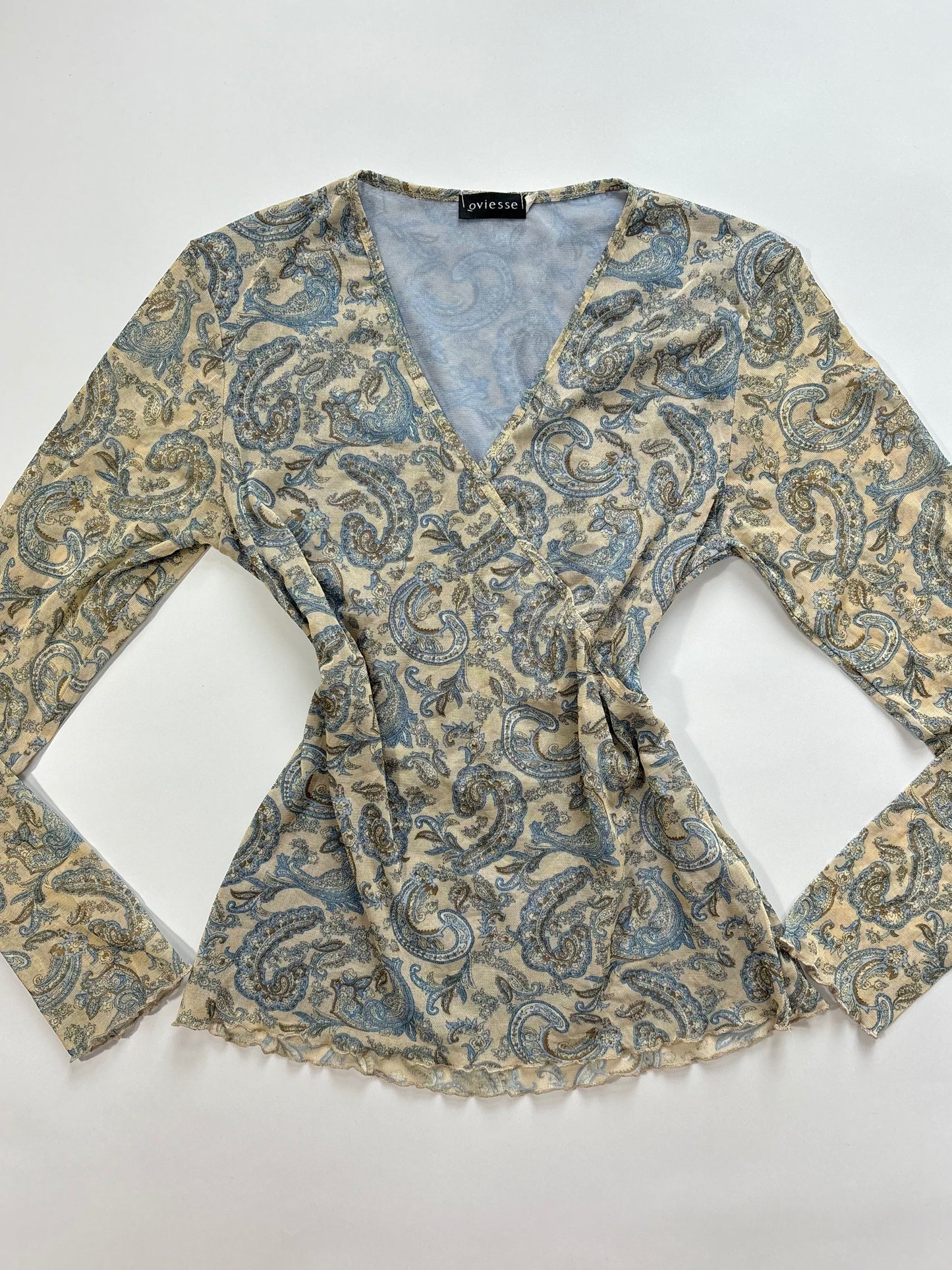long sleeve cream whimsical top