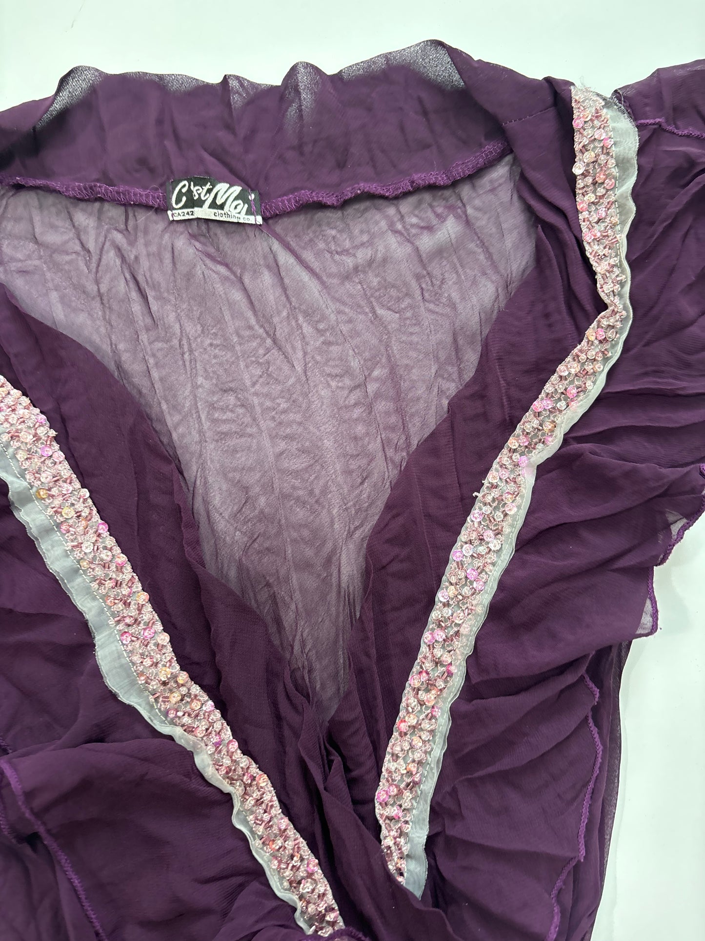 French purple sparkly blouse