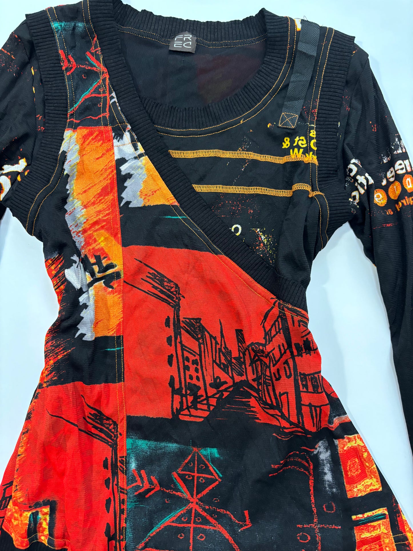 long sleeve graphic warm top