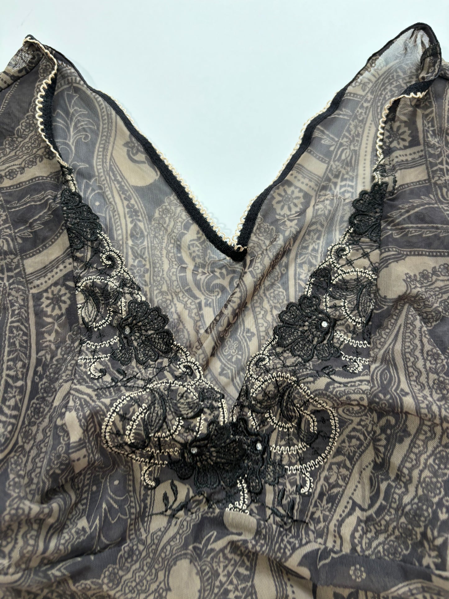 whimsical delicate brown blouse