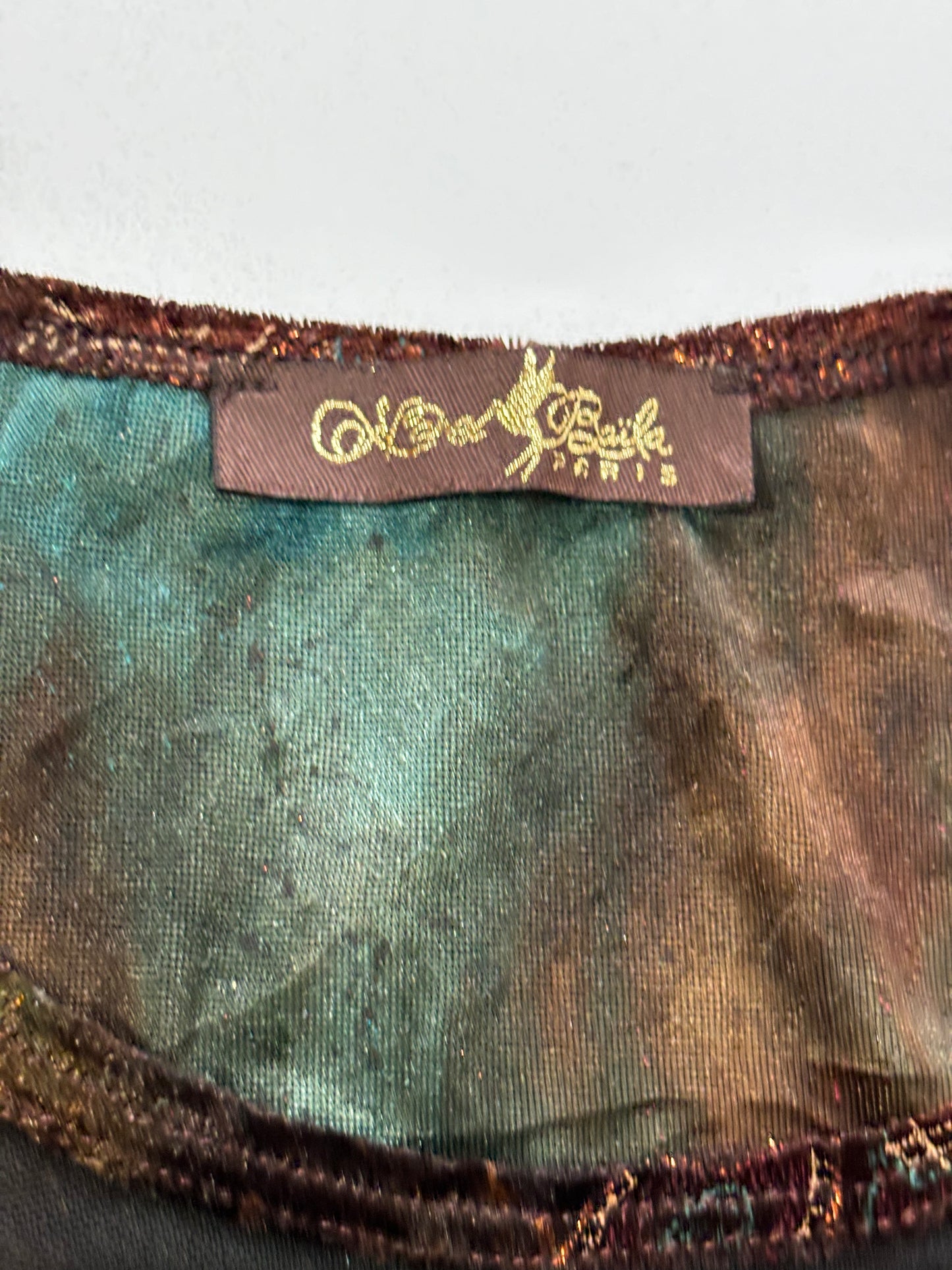butterfly brown and blue long sleeve top