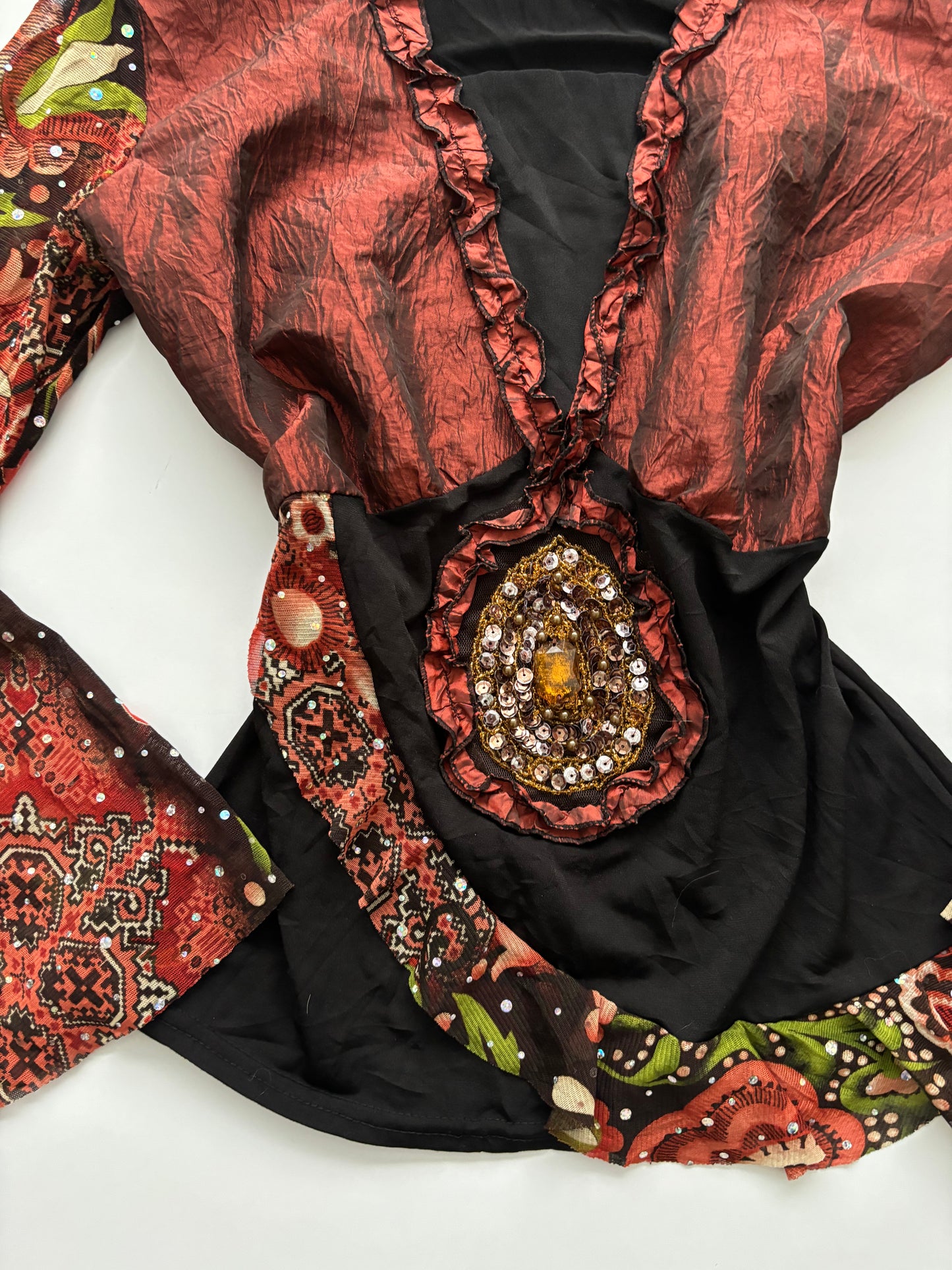 long bell sleeve gem top