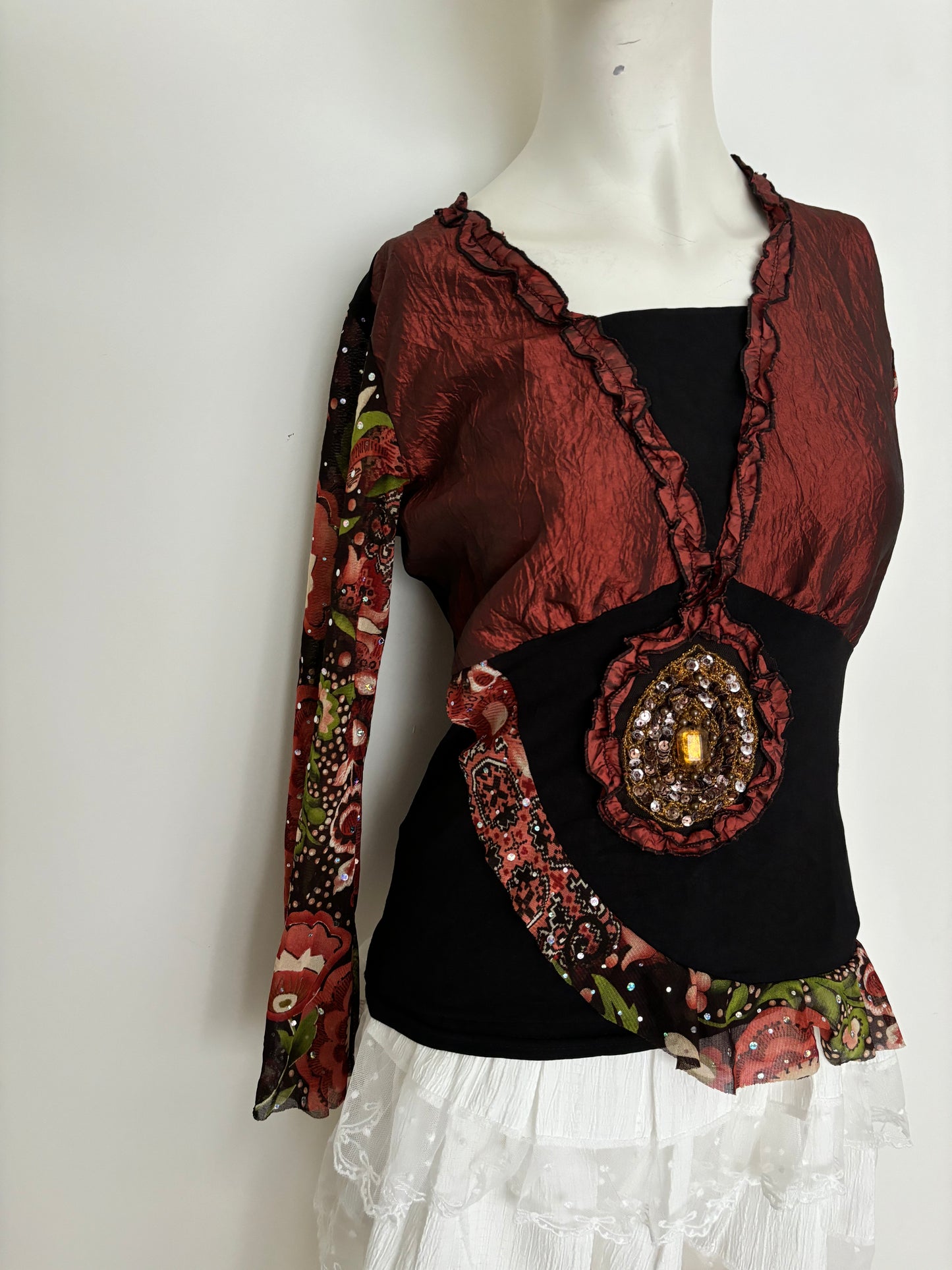 long bell sleeve gem top