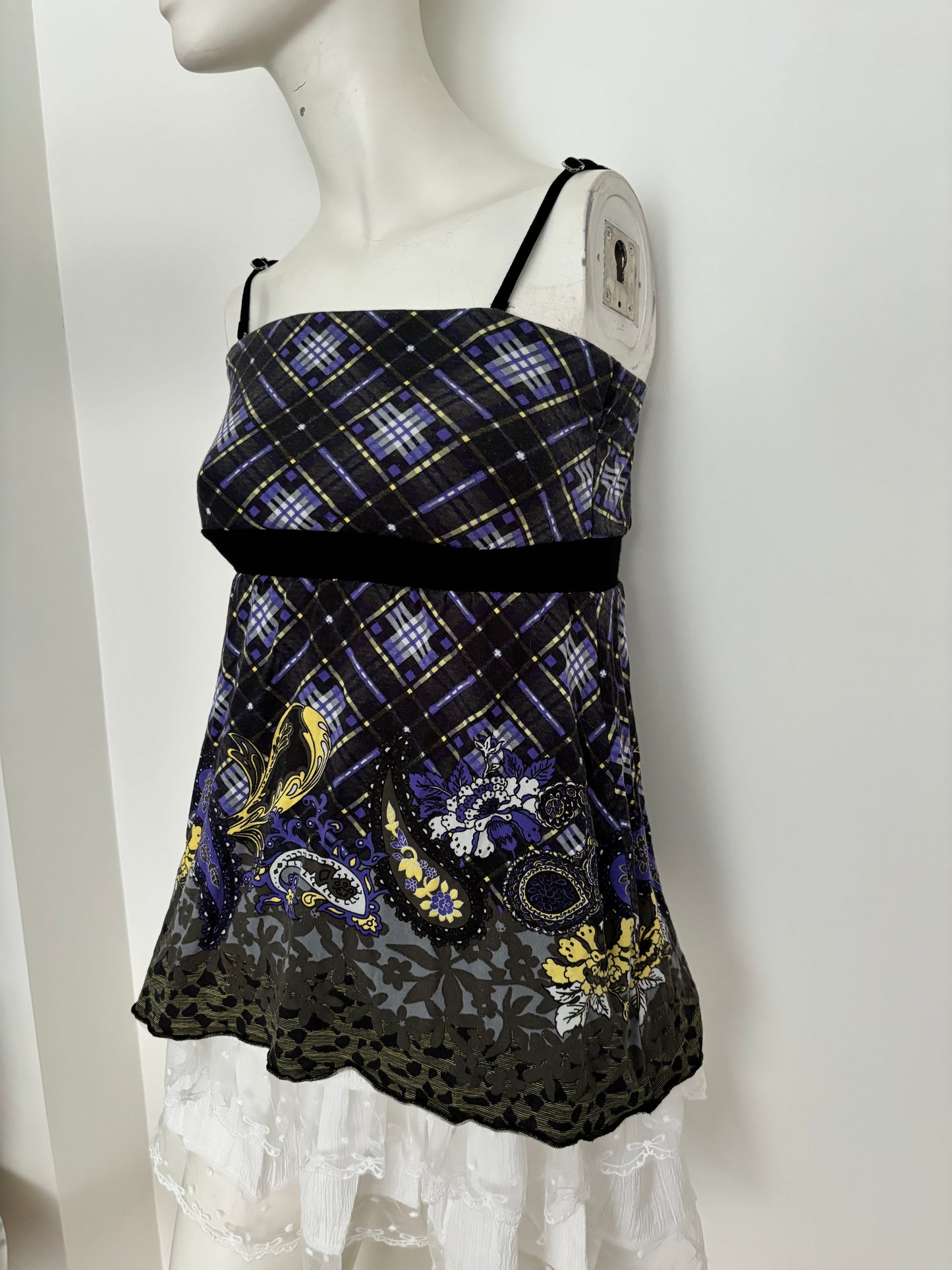 whimsical chequered cami