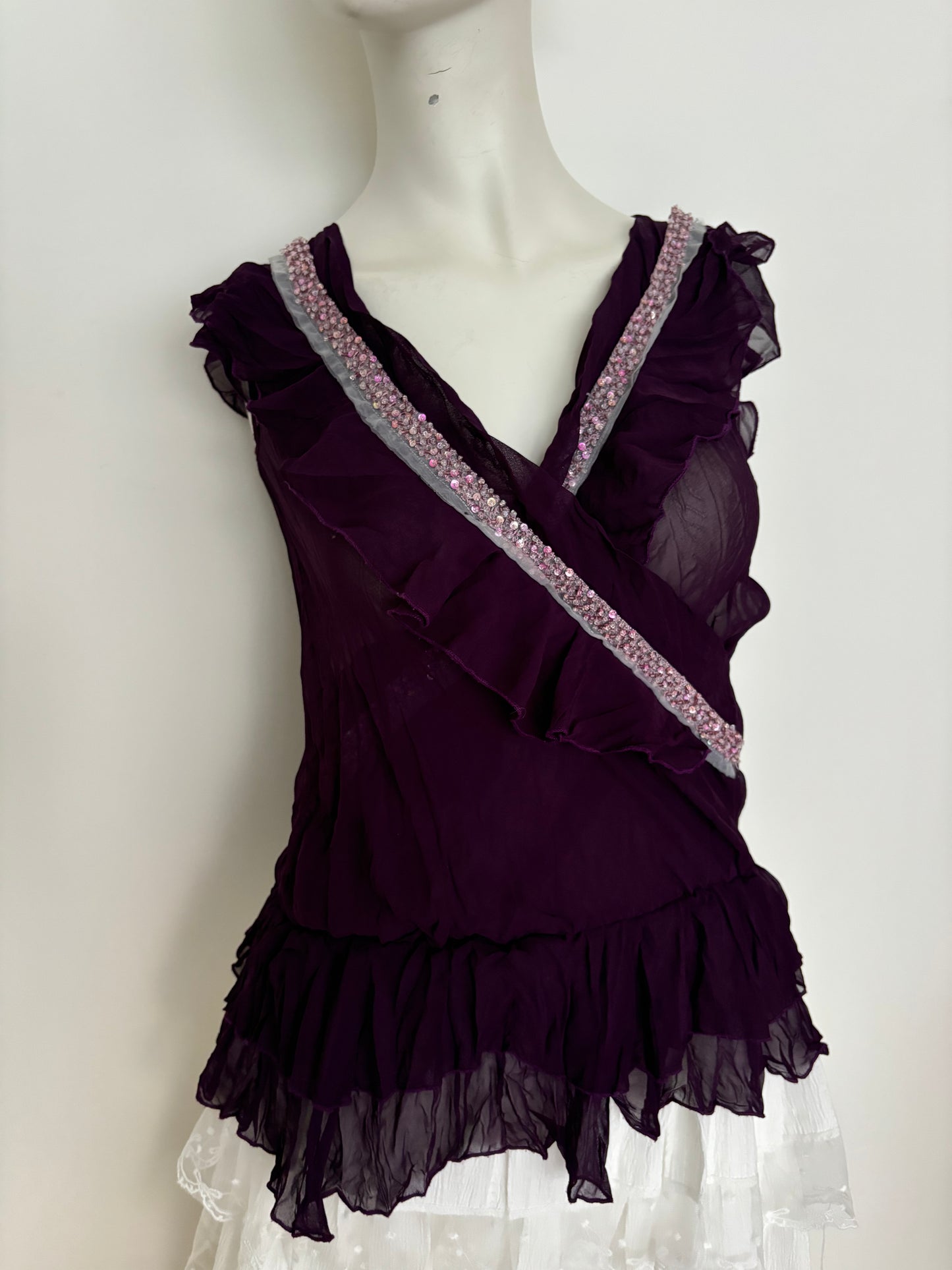 French purple sparkly blouse
