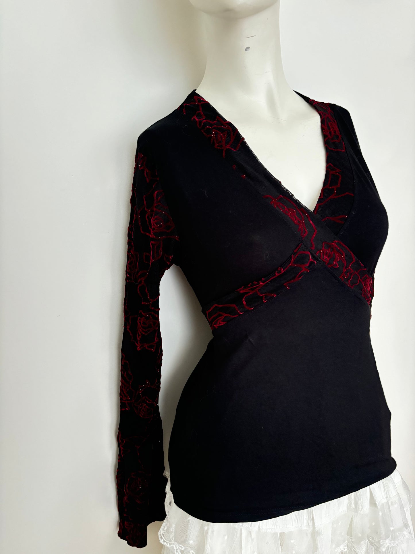gothic red and black long sleeve