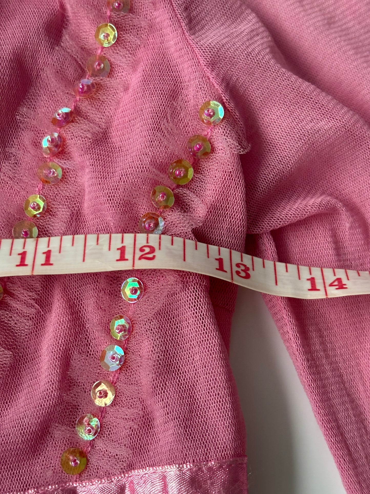 Pink beaded lace long sleeve