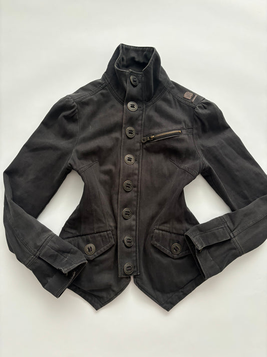 Black diesel metal button jacket
