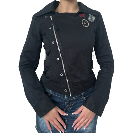 Diesel asymmetrical black zip