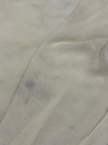 long white beaded mesh top