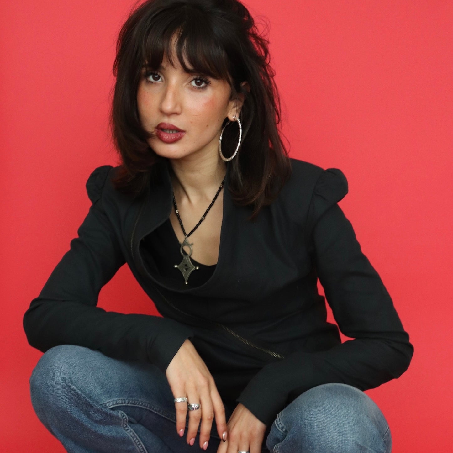 Assymetrical Zip Black jacket