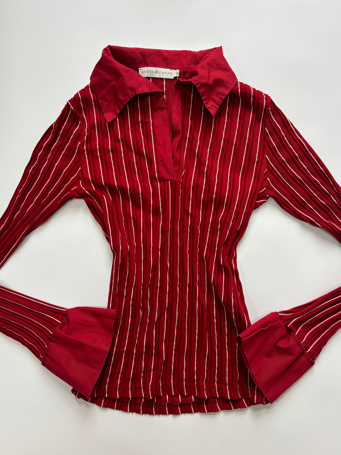 office siren red striped long sleeve