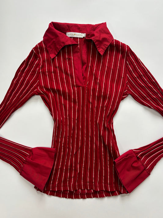 office siren red striped long sleeve