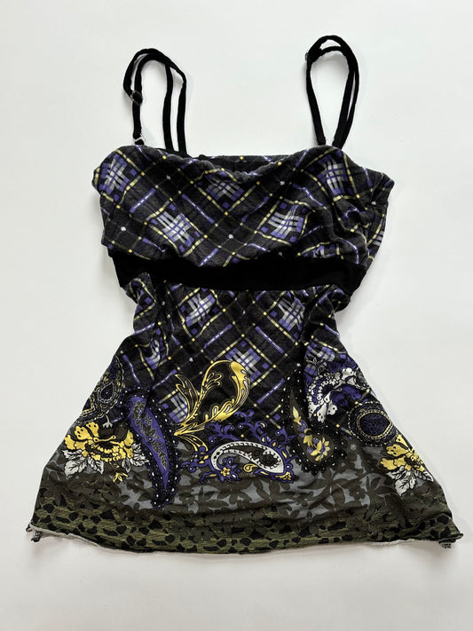 whimsical chequered cami