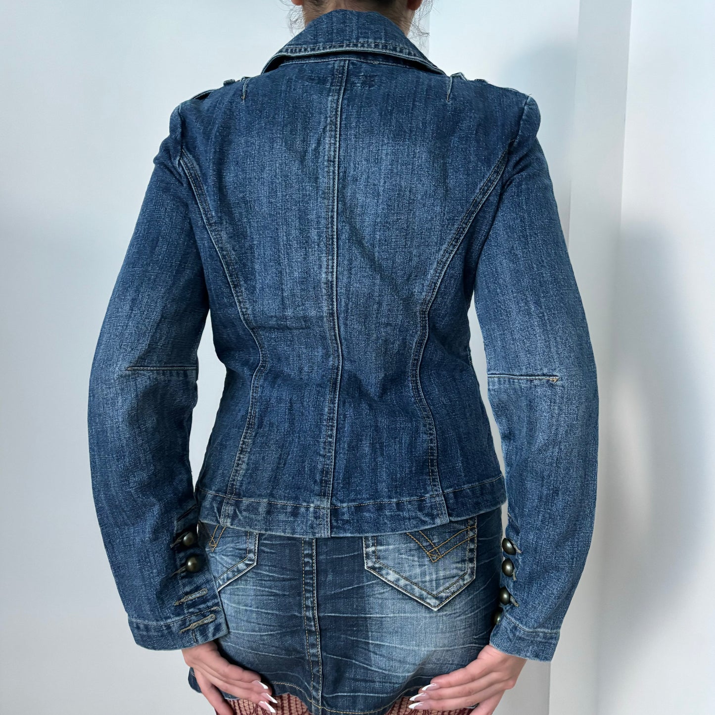 Baccini Italian military denim jacket