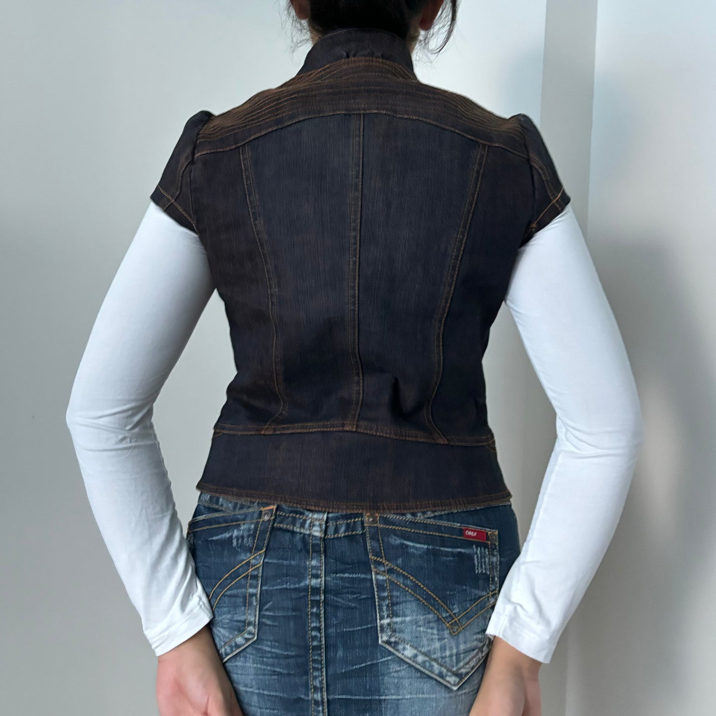 joinu Brown Short Sleeve jacket