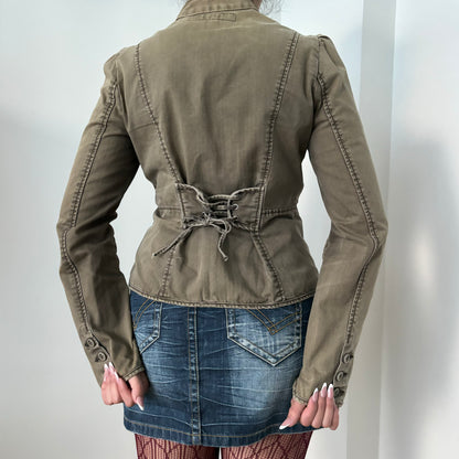 French connection asymmetrical tie up jacket
