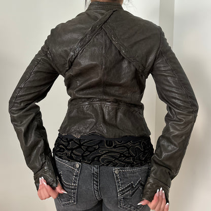 100% leather asymmetrical jacket