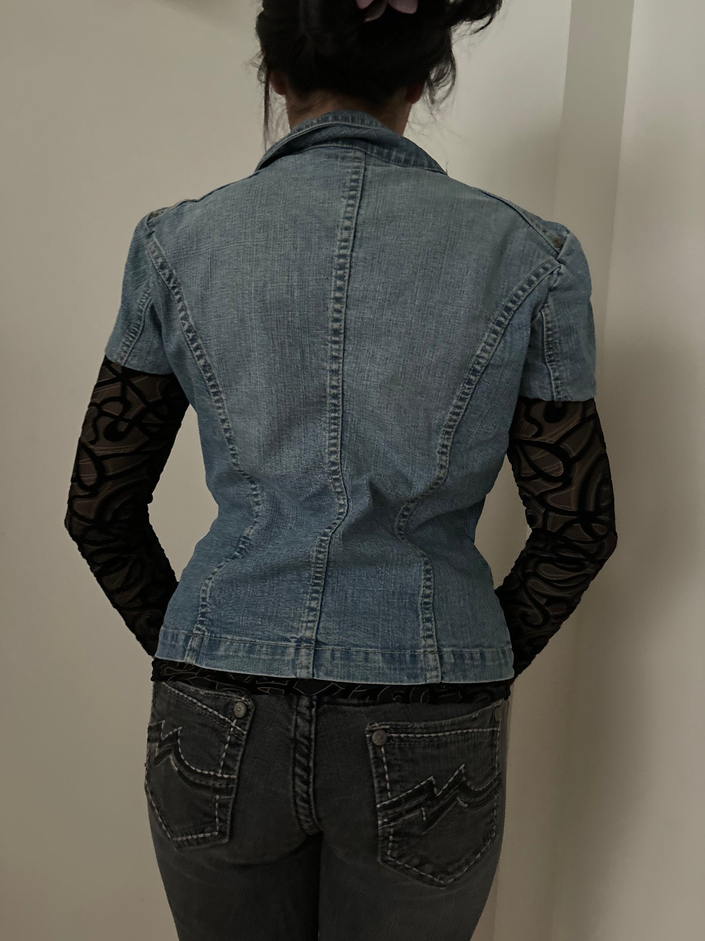 Polo short sleeve denim jacket