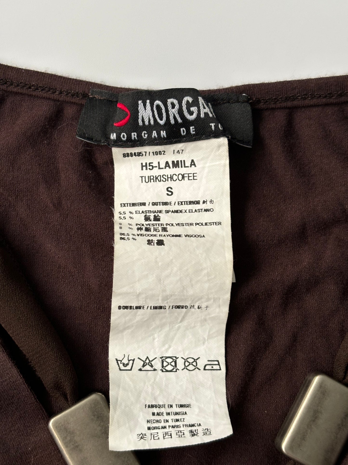 brown cami with metal details