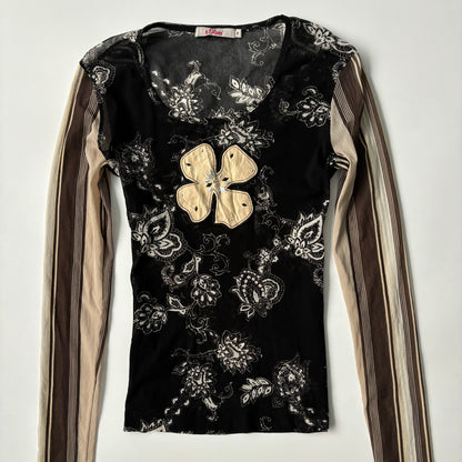 Long sleeve stripped top