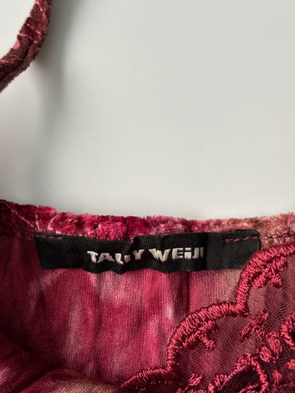 Burgundy velvet and lace cami