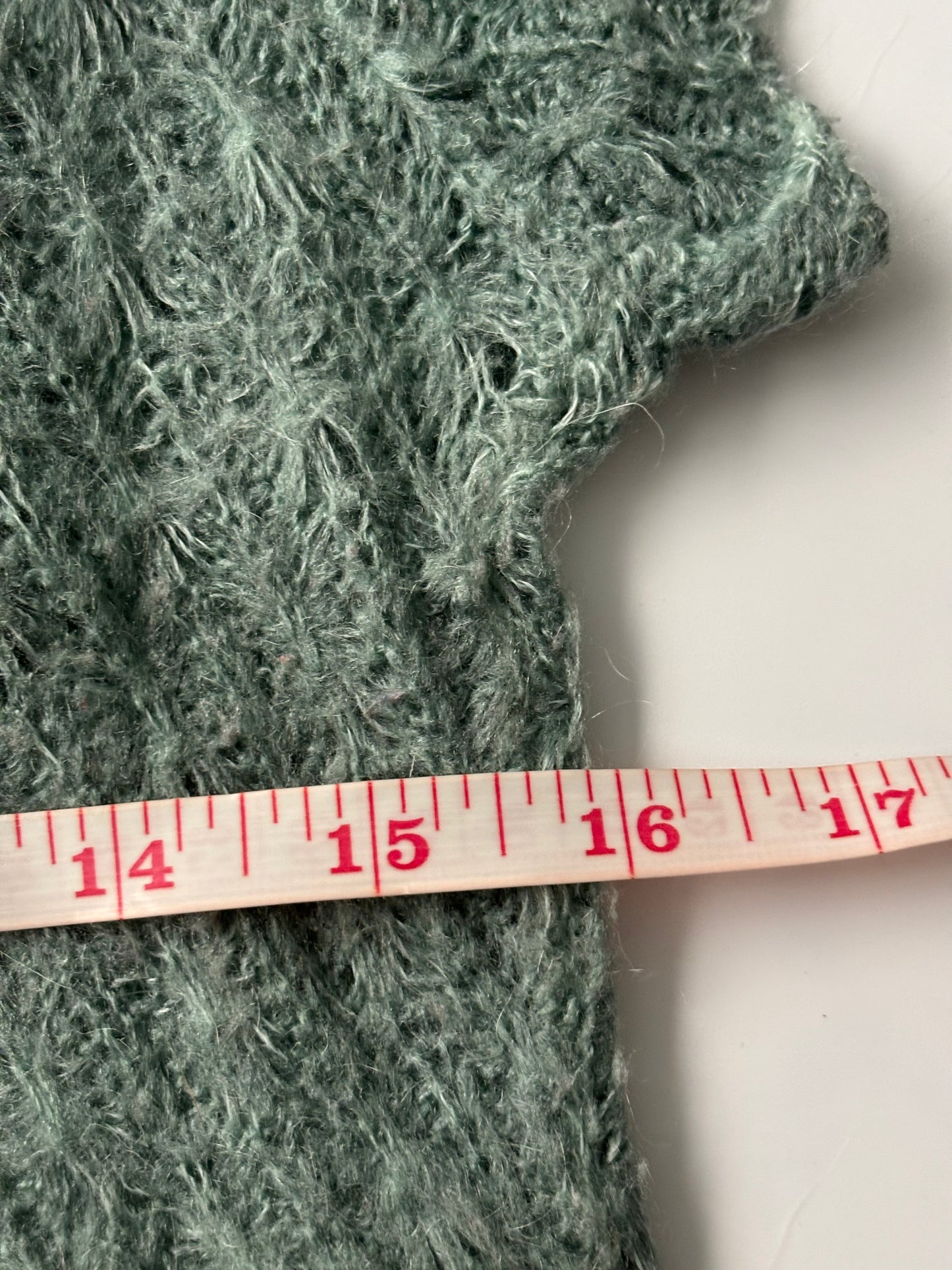 Mohair and wool teal asymmetrical jumper