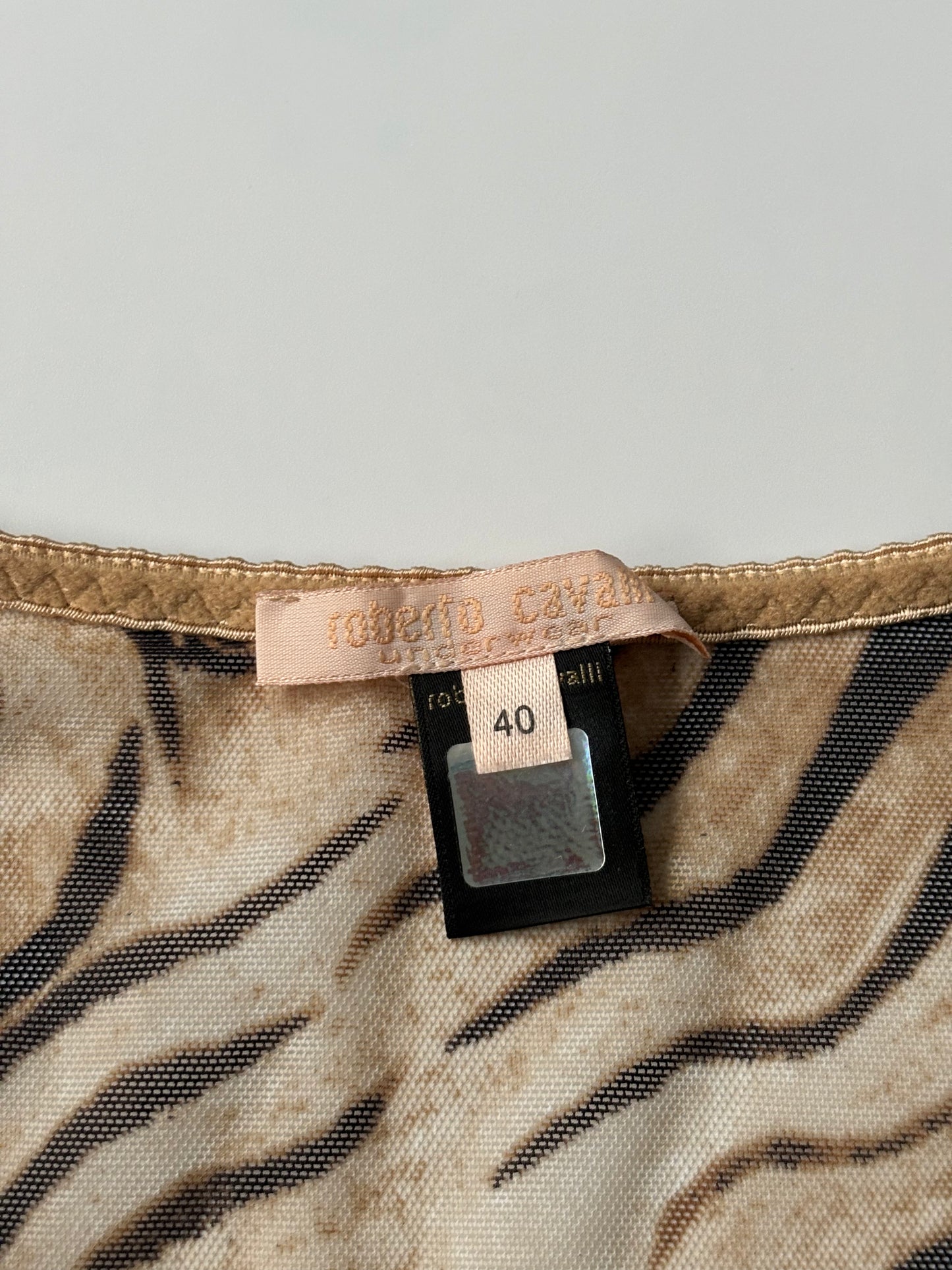 Roberto Cavalli animal print mesh top