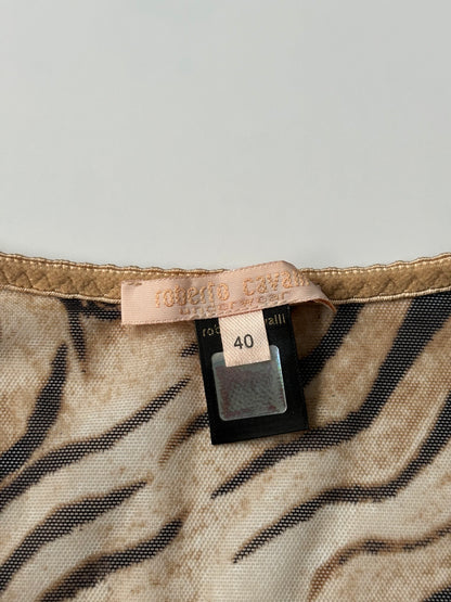 Roberto Cavalli animal print mesh top