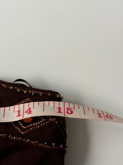 brown beaded halterneck