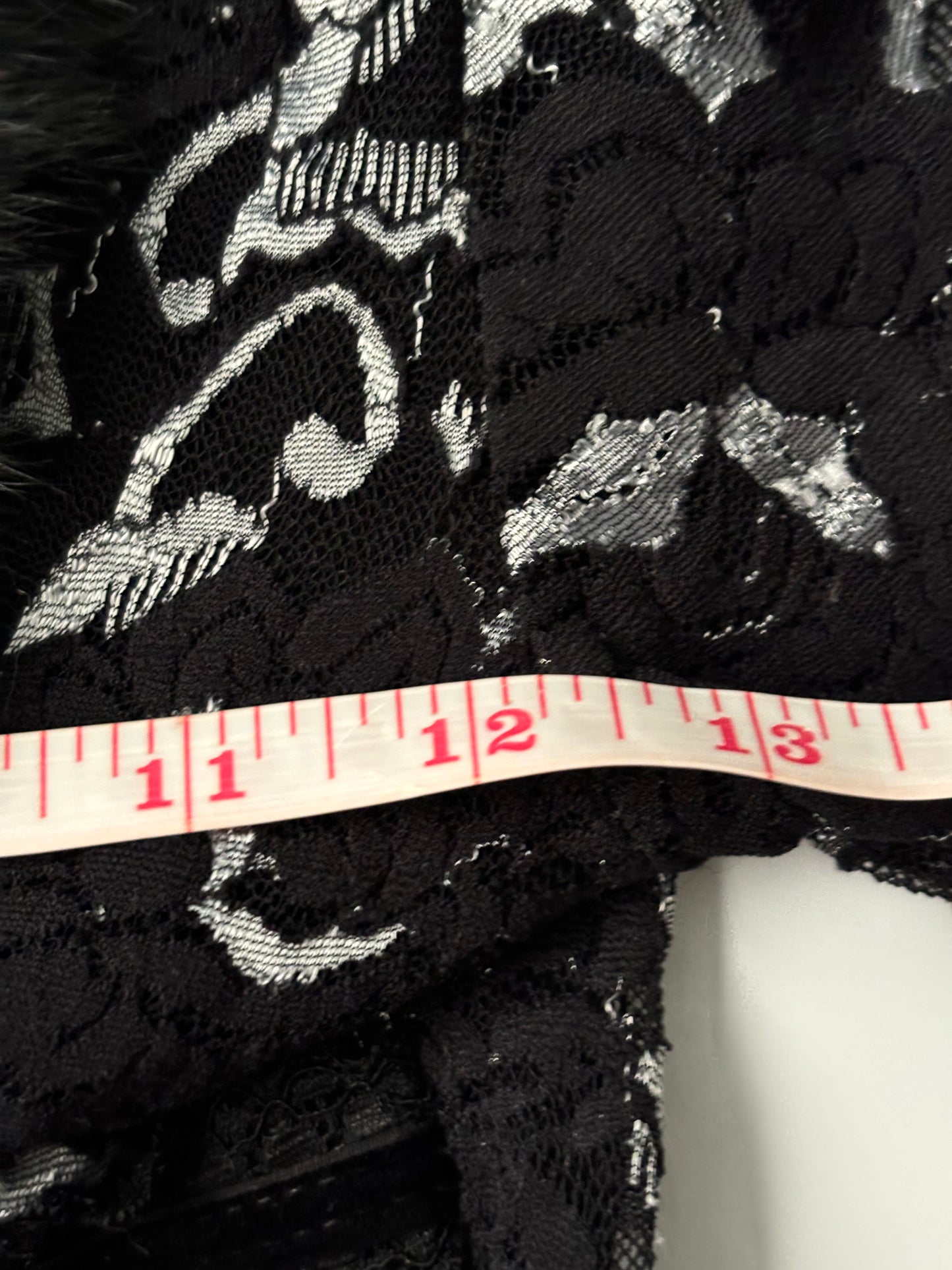 fur 2/3 sleeve wrap top