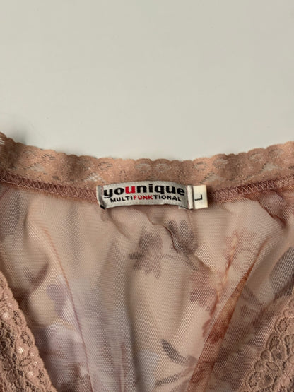 Pink and peach foral delicate top