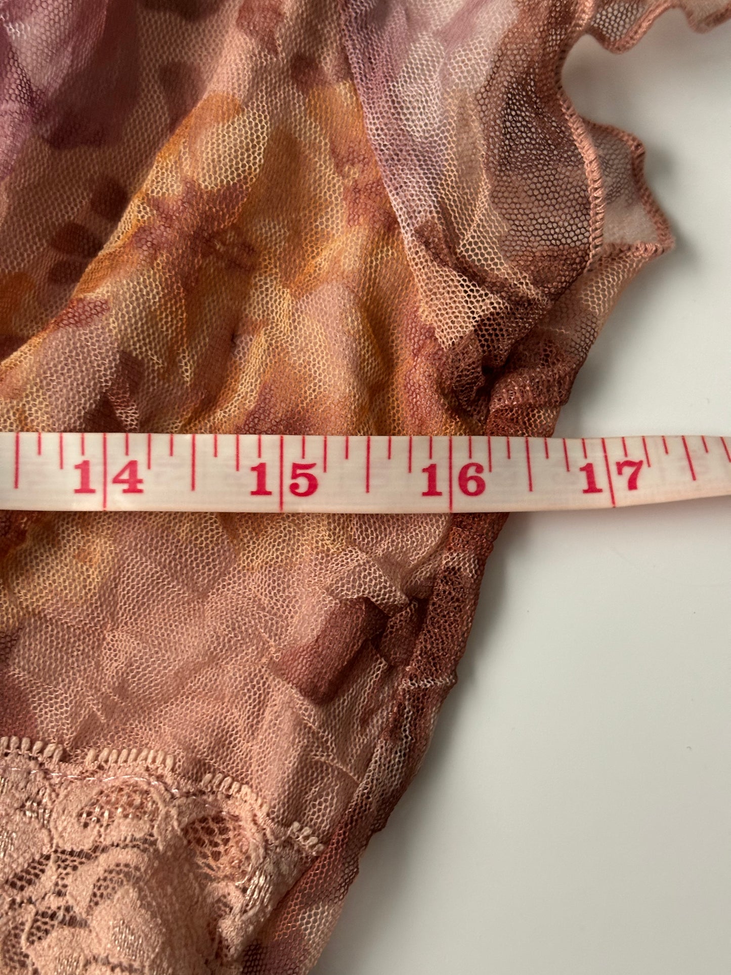 Pink and peach foral delicate top