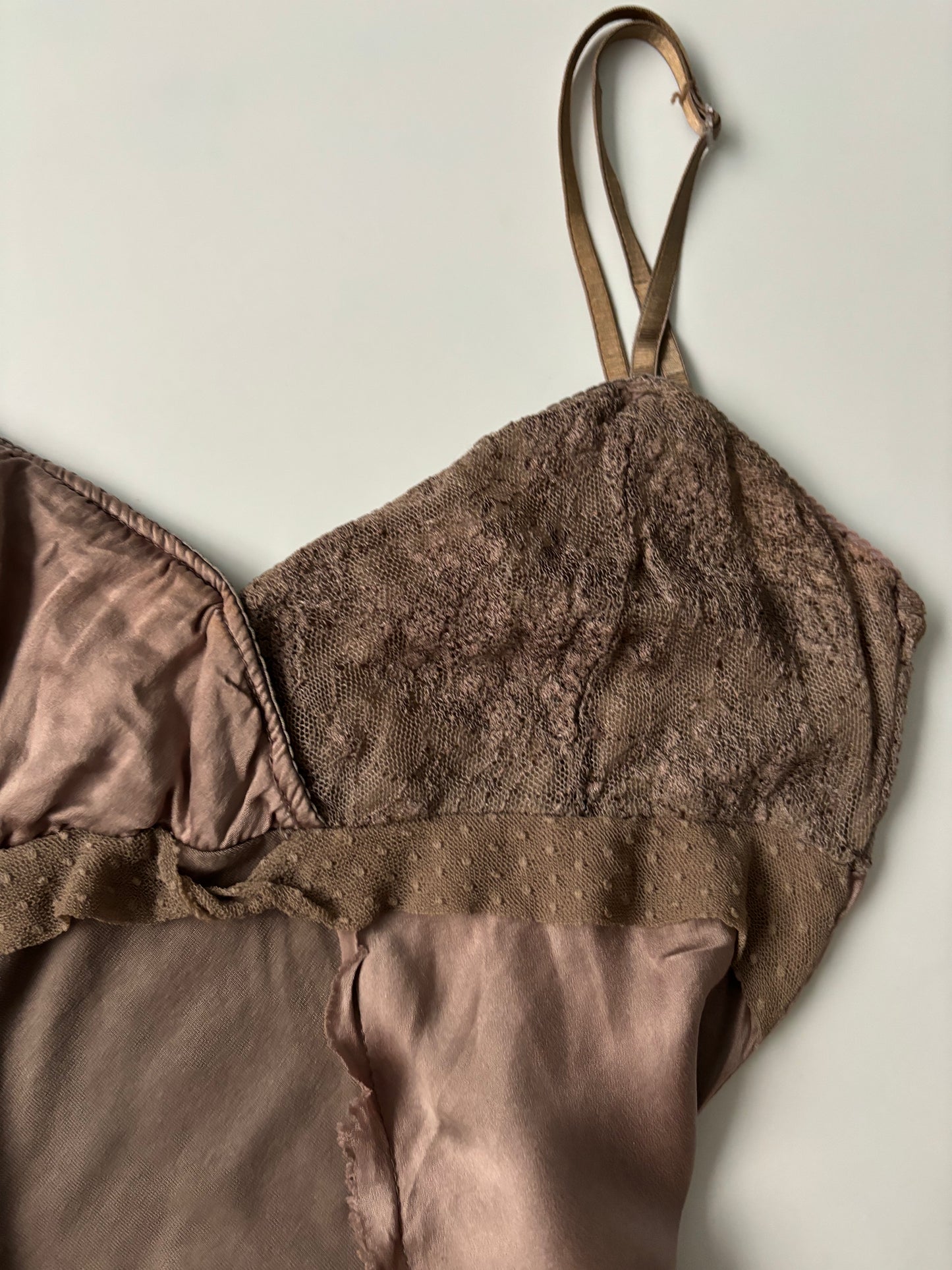 100% silk brown delicate dress/top