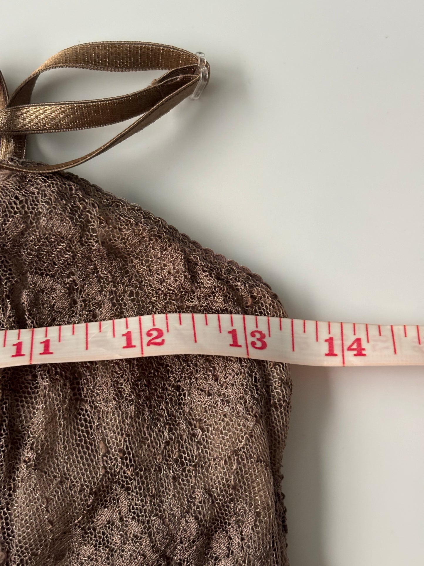 100% silk brown delicate dress/top