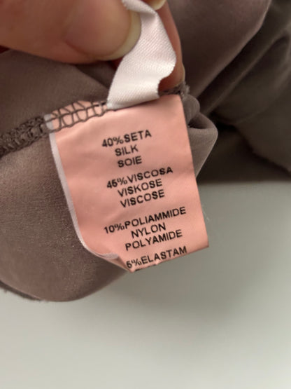 100% silk brown delicate dress/top