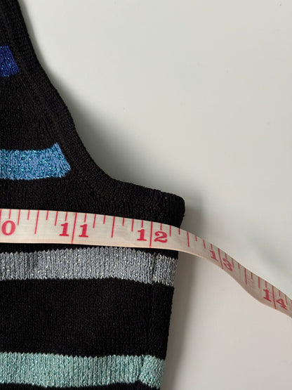 stripped sparkly halterneck