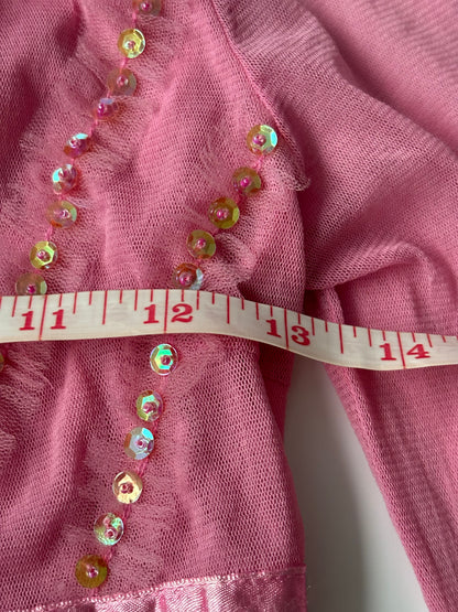 Pink beaded lace long sleeve