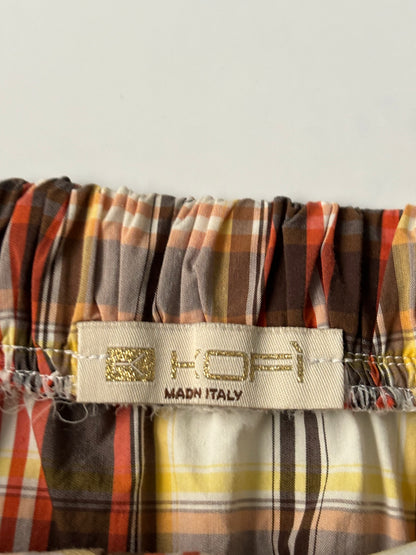 chequered office tube top