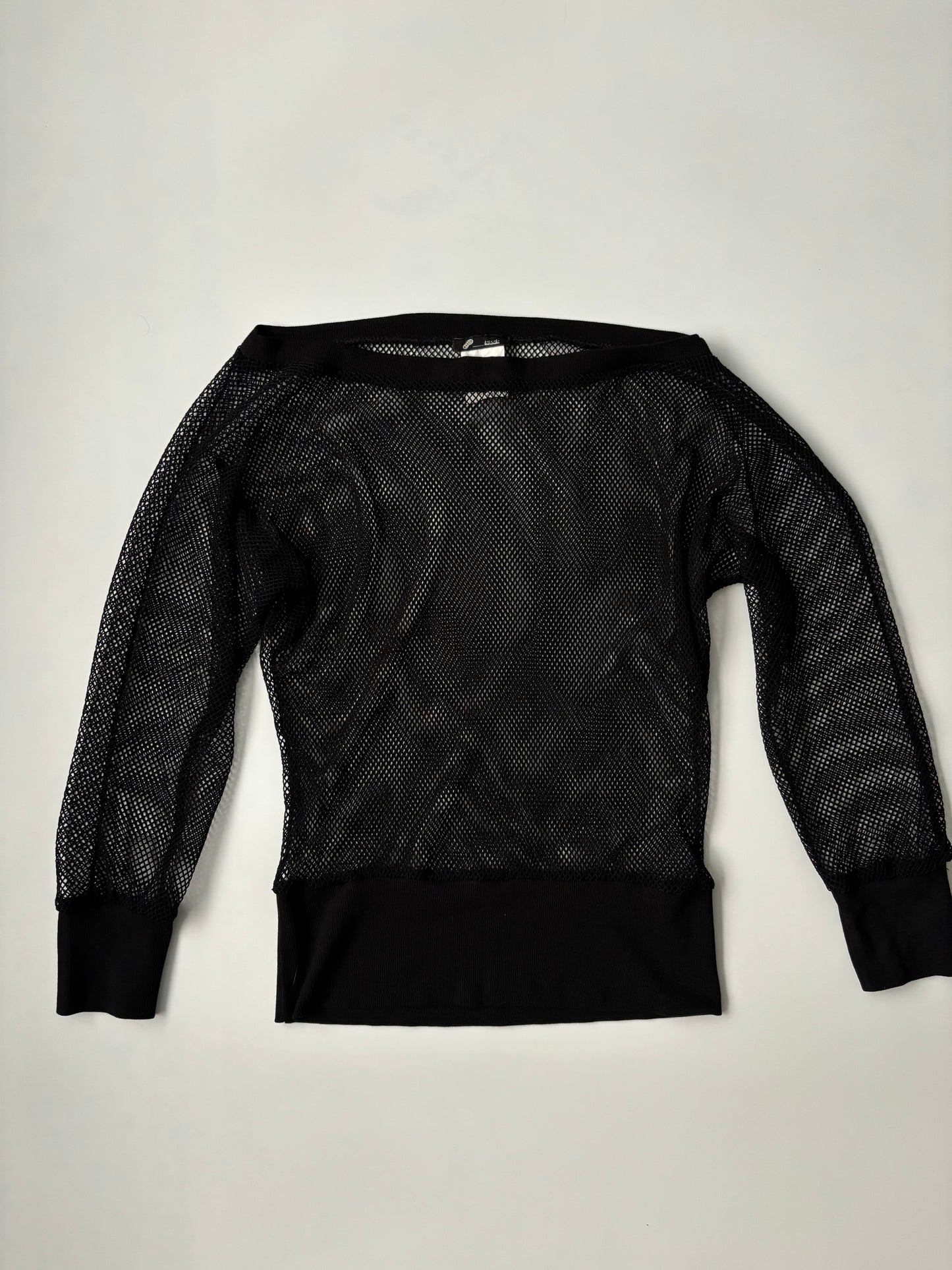 Black off the shoulder fishnet top