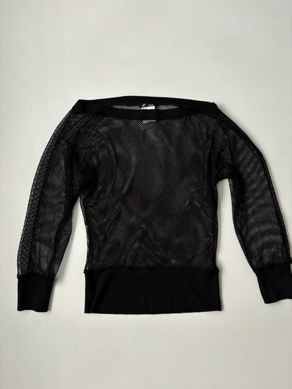 Black off the shoulder fishnet top